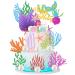 30 PCS Mermaid Cake Topper Mermaid Birthday Cake Decorations Under the Sea Cake Decorations Mermaid Theme Birthday Party Decoration Supplies for Boys Girls Babyshower Mermaid-2