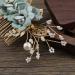 Rhinestone Pearl Flower Bridal Hair Comb - Green Wedding Hair Accessories - Buy Online on GoSupps.com