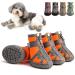 Zweitea dog shoes for small dogs breathable network fabric paw protection zip slip slip -resistant reflective outside area boots with robust sole for pet chihuahua orange 5#: 1.89 "x2.09" (w*l) Orange