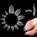 Novo ovo 504 Long toothing to stick artificial long toe nail tips clear footnails for gluing artificial toenails soft gel full cover toenail tips set foot nails x 12 sizes in bags long toe nails clear bug