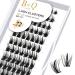 Cluster Lashes D Curl 12mm 72 Clusters B&Q Lash Clusters Individual Lashes Volume Eyelash Clusters DIY Lash Extensions Soft Wispy Cluster Eyelash Extensions DIY at Home (B08 D-12mm) D-12 mm B 08