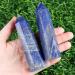 Xiannvxi 4 "crystals tower large lapislazuli gemstones rod crystal stones towers hexagonal point rods natural meditation energy stone 9-10cm 1pc lapislazuli 4 inches