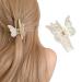 Lorenleya Butterfly Hair Claws for Women  Cute and Colorful Strong Hold Hair Clips Perfect Adorable Gift for Girls(Ivory)