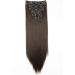 CAISHA by PRETTYSHOP XXL 20 Long Clip In Extensions Hair Extension Synthetic Straight Brunette #8 (CES104) - 8 Pieces Set - Buy Online on GoSupps.com
