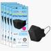(Pack of 5 Korea Black Disposable KF94- Face Mask 4-Layer Filters Breathable Comfortable Protection Good Day Mouth Covering Dust Mask Made in Korea