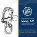 316 Stainless Steel Swivel Snap Shackle Set for Sailing Rigging - 3-1/2 Inch (2 Pack) - Buy Online on GoSupps.com