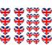 12 Edible Flag Design Cake Decorations Plus 12 Smaller Heart Toppers: UK Flag - Buy Online on GoSupps.com
