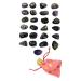 Gavya Amethyst Gemstone Rune Stones Set 25 pcs Runic Symbol for Crystal Healing Chakra Balancing Elder Futhark Alphabet Engraved Symbol Pagan Stone Spiritual Gift & Home D cor