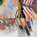 Wellquinn No C Curve Square Nail Tips - 360pcs Extra Long Clear Acrylic XXL False Nails - Buy Online on GoSupps.com