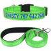 Tagme dog collar and leash personalizing reflective dog collar with 1.5m double -sided reflective dog leash for large dogs green XL (1 Pack) green set