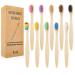 OUTIN Bamboo Toothbrushes for Kids Childrens Manual Brushes Bulk 10 Packs 3+ Years Organic Oral Tooth Cleaning Toothbrush Mixed Color 10 Pack