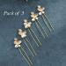 Unicra Wedding Gold Leaf Hair Pins Set with Pearls - Bridal Hair Accessories Pack of 5 - Buy Online on GoSupps.com