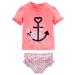 Simple Joys by Carter's Toddlers and Baby Girls' 2-Piece Assorted Rashguard Sets 5 Years Pink Anchor Print/Salmon Pink Crab