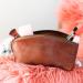 Londo Real Leather Gondola Style Handbag - Unisex Cinnamon Dopp Kit for Cosmetics Toiletries & Shaving - Buy Online on GoSupps.com