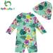 UPF 50+ Green Flower Baby Girls Swimsuit with Snap Bottom | 12-18 Months - Buy Online on GoSupps.com