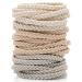 Braided Hair Ties Braided Hair Tie Blonde Hair Ties for Women Thick Ponytail Holders Elastics Bracelet Woven White 18 Pcs 3 shades of white