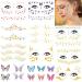 Tazimi 16 Sheets Glitter Face Temporary Tattoo For Women Girls Butterfly Daisy Totem Snowflake Metallic Freckle Face Tattoo Halloween Makeup Dancer Costume Parties Carnival Party Facial Tattoo Decoration