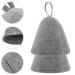 Buy Healvian Russian Sauna Cap - 2 Piece Wool Felt Hats for Men & Women | Gray Shower & Bathhouse Head Protection - Buy Online on GoSupps.com