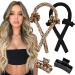 2 Pieces Heatless Hair Rollers No Heat Curls Silk Ribbon Curling Rods Headband Sleep In Overnight Soft Foam Hair Curlers DIY Hair Styling Tools for Long Medium Hair (Black+Leopard)