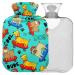 Naanle Pug Dog Dachshund Warm bottle Mit Transparent Warm Water Flap 1l Gewel Heading Poet For Pain Relief Heaf and Cold Therapy Bed Hand Feet