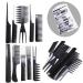 PLASTIFIC 10Pcs Hairdressing Comb Set Hair Styling Pro Kit Professional Barber Salon Gift Black Colour Set - Portable Set Hair Care Style Accessory Comb for Women Men