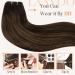 LAAVOO TREEEN Real Hair Extensions 30cm - Darkest Brown Ombre Light Brown Balayage Remy Sew-In 80g #2/8/2 - Buy Online on GoSupps.com