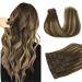 Doores real hair Extensions Seamless Balayage chocolate brown to caramel blonde 50cm 20 inch 7 pieces 110g of real hair extensions clip in seamless clip in extensions real hair Natural hair seamless 50cm-11/27/4 balayage chocolate brown to caramel blonde 