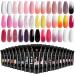 SAVILAND Poly Gel Nail Set  20 Colors Builder Nail Extension Gel White Red Nude Glitter Hard Gel for Nails Elegant Colors Collection French Manicure Starter Poly Nail Gel Set for Nail Salon Home DIY A-20 Colors White Pink Nudes