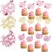 Spakon 60 Pcs Happy Mothers Day Cupcake Toppers Glitter Cake Toppers Cupcake Stickers Love You Mom Heart Mother Happy Birthday Party Supplies Icing Decorations (Stylish Style)