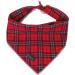 Aring Pet Christmas Dog Bandana-Cute Plaid Dog Bandanas Cotton Vacation Dog Necker Dog Dog Drei Triangle Libbar For Small to Big Young Girls Dogs and Cats S Red-Black Check