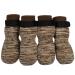 Petloft anti-slip dog socks 4 pieces indoor slide-resistant dog socks with adjustable removable fastening tape for small medium-sized dogs cats puppies older pets (XL light brown paw) light brown paw XL