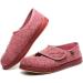 ZHENSI Women's Adjustable Diabetic Slippers - Wide Swollen Feet Shoes with Memory Foam for Elderly - Non-Slip Flat (9.5, Pink) - Buy Online on GoSupps.com