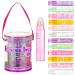 Expressions 12pc Glitter Roll On Lip Gloss Set for Kids and Teens - Assorted Fruit Flavored Glossy Lip Moisturizer with Hydrating Lip Oil - Non Toxic Makeup in Pouch with Marabou Handle - Buy Online on GoSupps.com