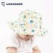 LANGZHEN Baby Girls Beach Sun Hat with Chin Strap | Toddler Kids Wide Brim Play Hat | Flamingo-Leaves Design | 1-2 Years - Buy Online on GoSupps.com