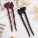 Noverlife 2PCS Natural Sandalwood Hair Sticks with Cute Fox Design - Handmade 2-Prong Wood Hair Pins for Thick & Thin Hair - Buy Online on GoSupps.com