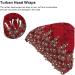 Buy Vintage Embroidered Floral Lace Muslim Turban Caps - Red Wine Stretch Head Wraps for Women | International Shipping - Buy Online on GoSupps.com