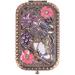 Nerien Women's Magnifying Vintage Foldable Metal Princess Style Butterfly Rose Flowers Purse Mirror Portable Travel Mirror (Rose-Flower)