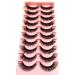 10 pairs Cats eye lashes Faux Mink False Eye Lashes D-Curl Fluffy and Wispy Ultra Soft Premium Sweat and Water Resistant Feather Light Enhancing Beauty and Confidence (5D-B23) - Buy Online on GoSupps.com