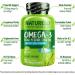 NATURELO Omega-3 Fish Oil Softgels - Lemon Flavor - 60 Count for Heart & Brain Health - Buy Online on GoSupps.com