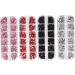 Nail Gems 2 Plates Rhinestones for Nail Art 2 Colors 12 Grids Different Shape 3D Nail Art Gems with Rhinestone Picker Dotting Pen Style1 Beauty Supplies red + as shown - Buy Online on GoSupps.com