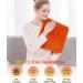 5 Year Warranty WOOMER Electric Heating Pad 12x24 - Back Pain & Cramps Relief - Moist Heat Therapy - Auto Shut-Off - Power Cords Storage - Pumpkin - Buy Online on GoSupps.com