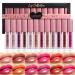 LANGMANNI 12Pcs Lip gloss Collection Makeup Set Shiny Smooth Soft Liquid Lip Glosses Lip Stain With Rich Varied Colors For Girls And Women Makeup Color-A