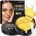 Komoko 24K Gold Under Eye Patches (60 Count) Skin Care Golden Under Eye Mask Anti-Aging Collagen & Amino Acid Eye Mask for Removing Dark Circles Puffiness and Wrinkles Refresh Your Under Eye Skin