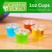 1 oz Disposable Plastic Jello Shot Cups with Lids - Pack of 100 | Clear Condiment Cups for Sauce, Souffle, Dressing | Portion Control Cups - Buy Online on GoSupps.com