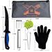 6-Piece Fish Cleaning Kit with Fillet Knife, Gloves, Scale Remover, Sharpening Stone, Tweezers, and Storage Bag - Buy Online on GoSupps.com