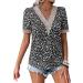 Naroote Womens Blouse Easy Matching Womens T Shirt Casual Lace Stitching Casual V-Neck for Beach XX-Large Black - Buy Online on GoSupps.com