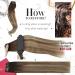 Moresoo 18 Balayage Brown Human Hair Clip in Extensions - Dark Brown to Light Brown with Golden Blonde Ombre | Remy Clip Ins 7Pcs/120g #4/10/16 - Buy Online on GoSupps.com