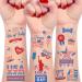 50 Pcs 4th of July Tattoos for Kids Adults 12 sheets Patriotic Decorations Independence Day Temporary Tattoo Stickers for USA Labor Day Memorial Day Party Favors Decorations Accessories