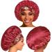 Satin Bonnet 4 Pack for Black Women - Silk Sleep Caps for Curly Hair - Wide Soft Band - Hair Bonnet for Sleeping - Set of 4 - Buy Online on GoSupps.com