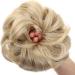 JJstar 2PCS Curly Fake Hair Bun Set - Pale Ash Blonde | High Heat Resistant Synthetic Fiber Scrunchies for Women & Girls - Buy Online on GoSupps.com